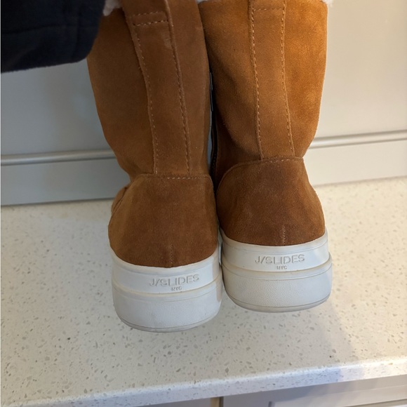 J/slides TORRIE Cognac Waterproof Suede bootie Size 6.5 - Picture 5 of 10